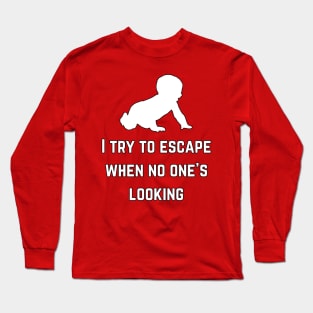 I try to escape when no one is looking (MD23KD001b) Long Sleeve T-Shirt